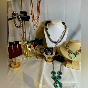 Ashley Stewart 10 pc Jewelry Lot Necklace Earrings Bracelet $150 Value Christmas